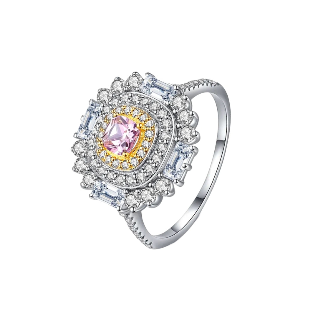 Xenium Golden Halo Pink Ring