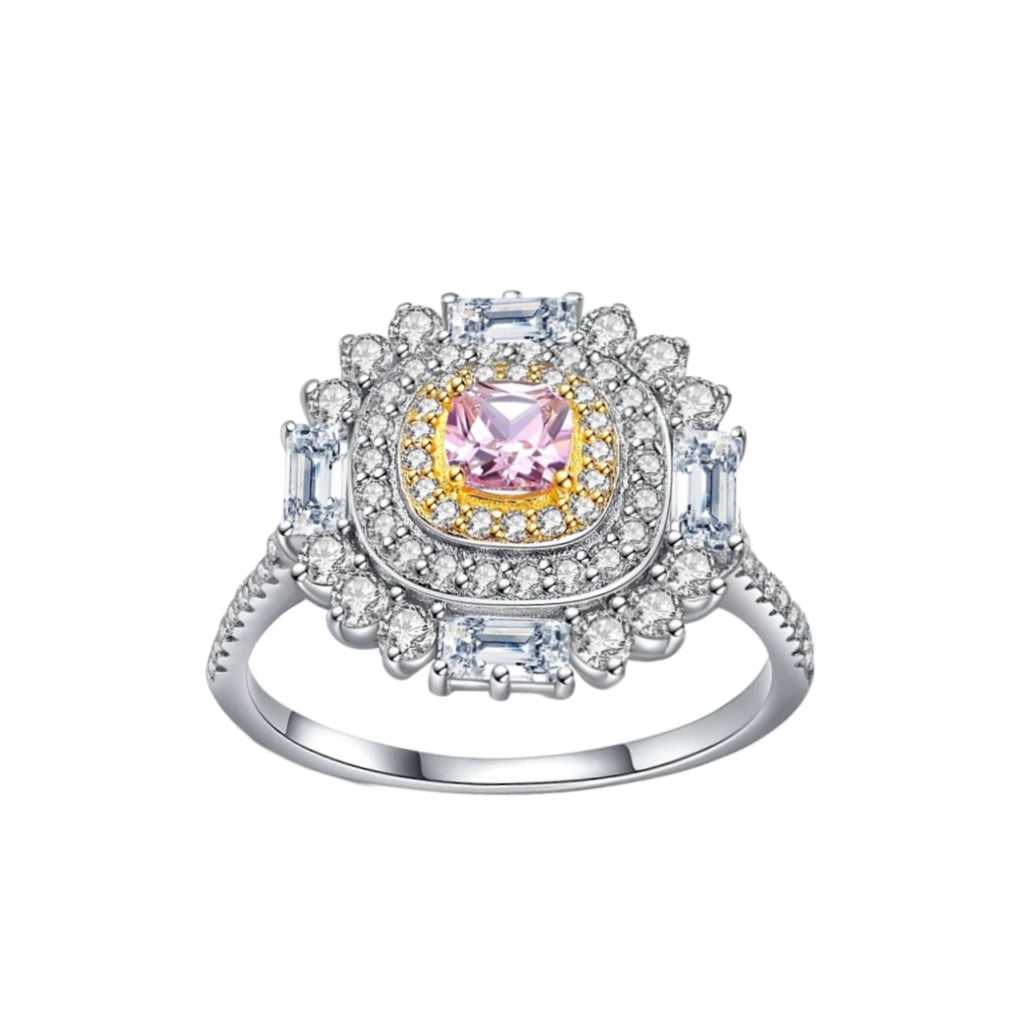 Xenium Golden Halo Pink Ring