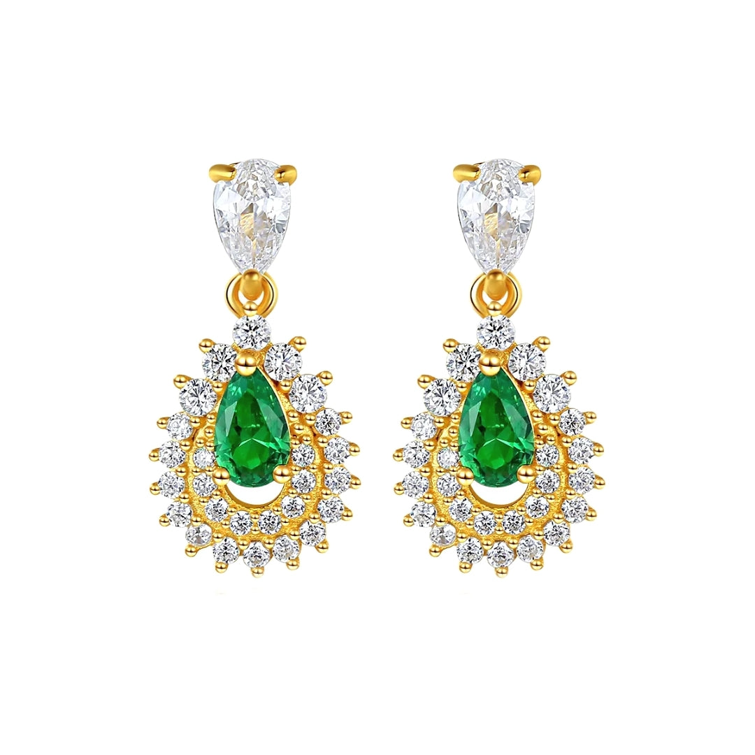 Xenium Gold Emerald Earrings