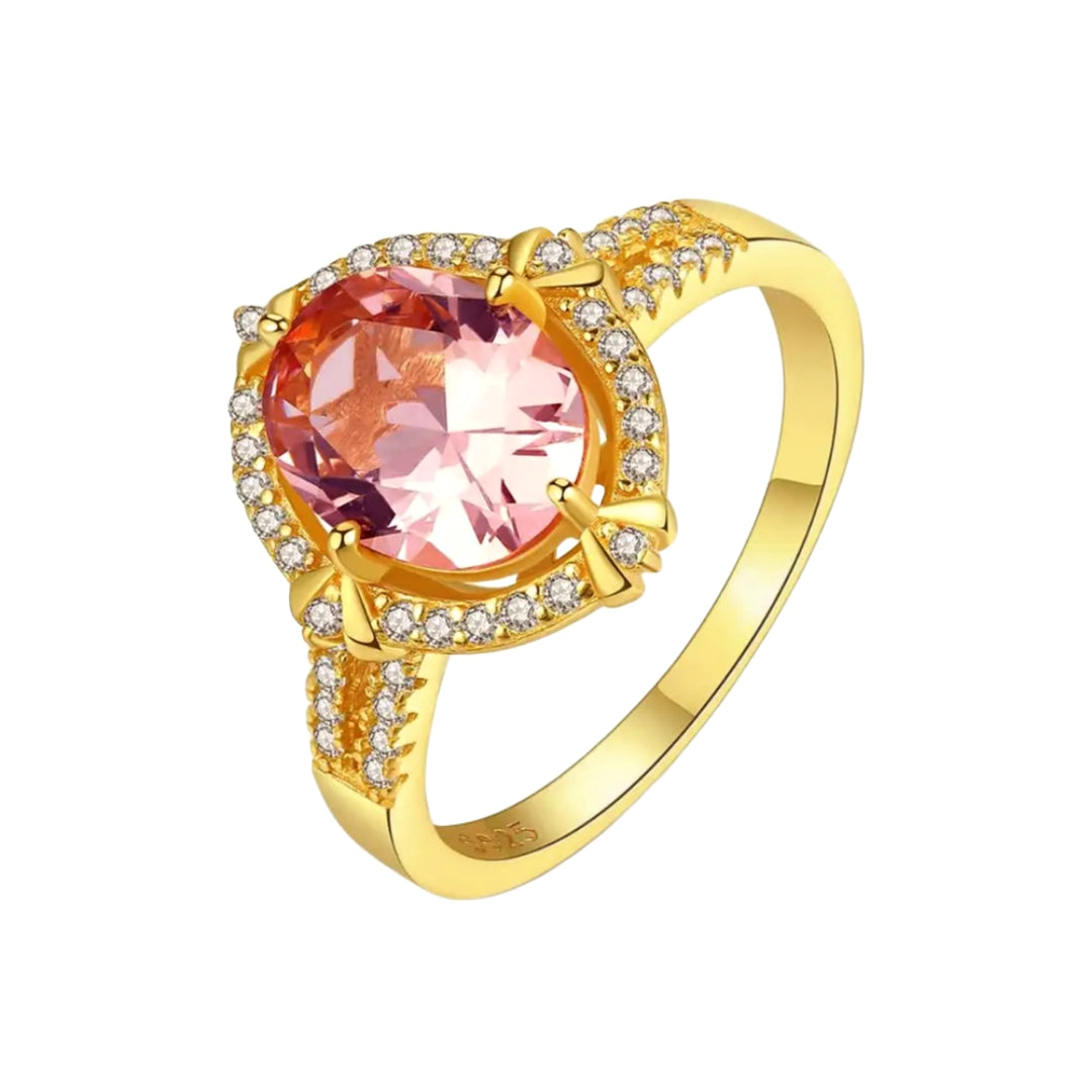 Bague Halo Doré Violet Xenium