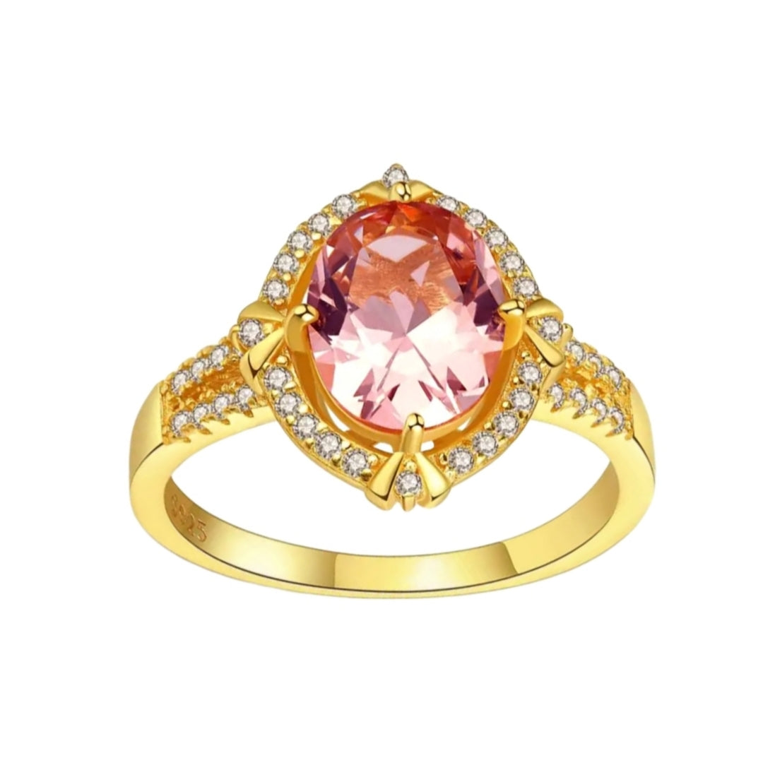 Bague Halo Doré Violet Xenium