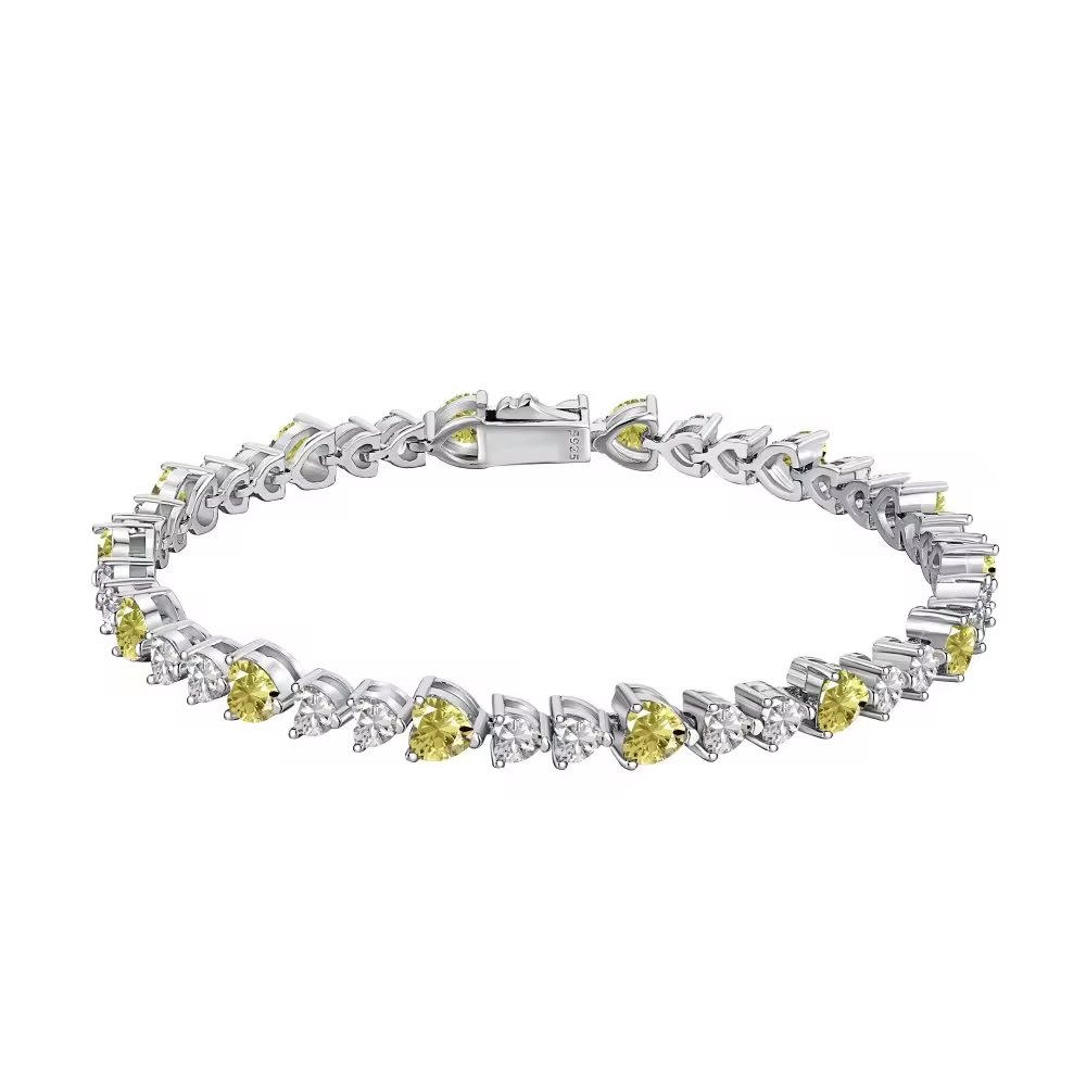 Bracelet Tennis Coeur Jaune Xénium