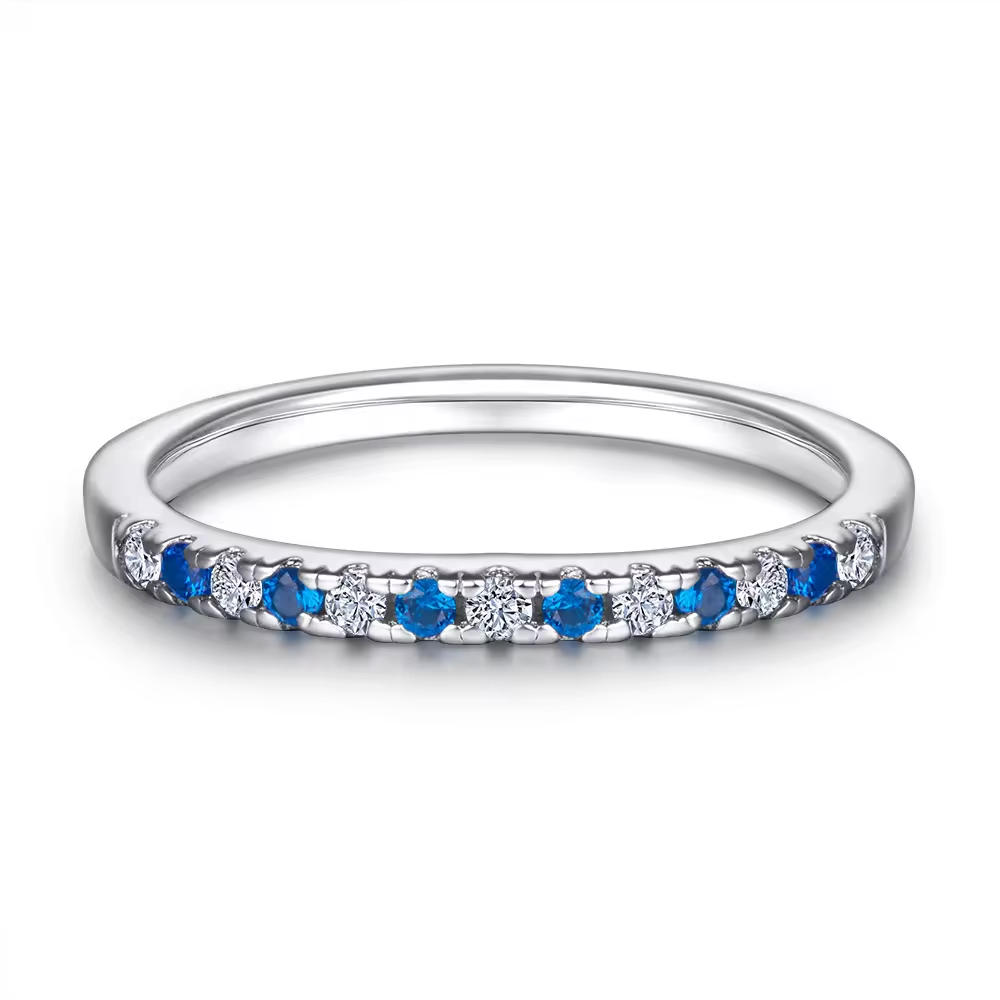 Xenium Blue White Sparkle Band Ring
