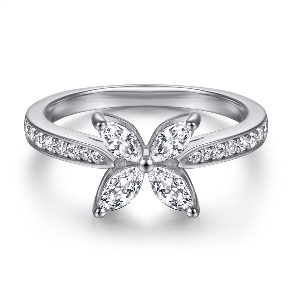 Floral Silver Ring