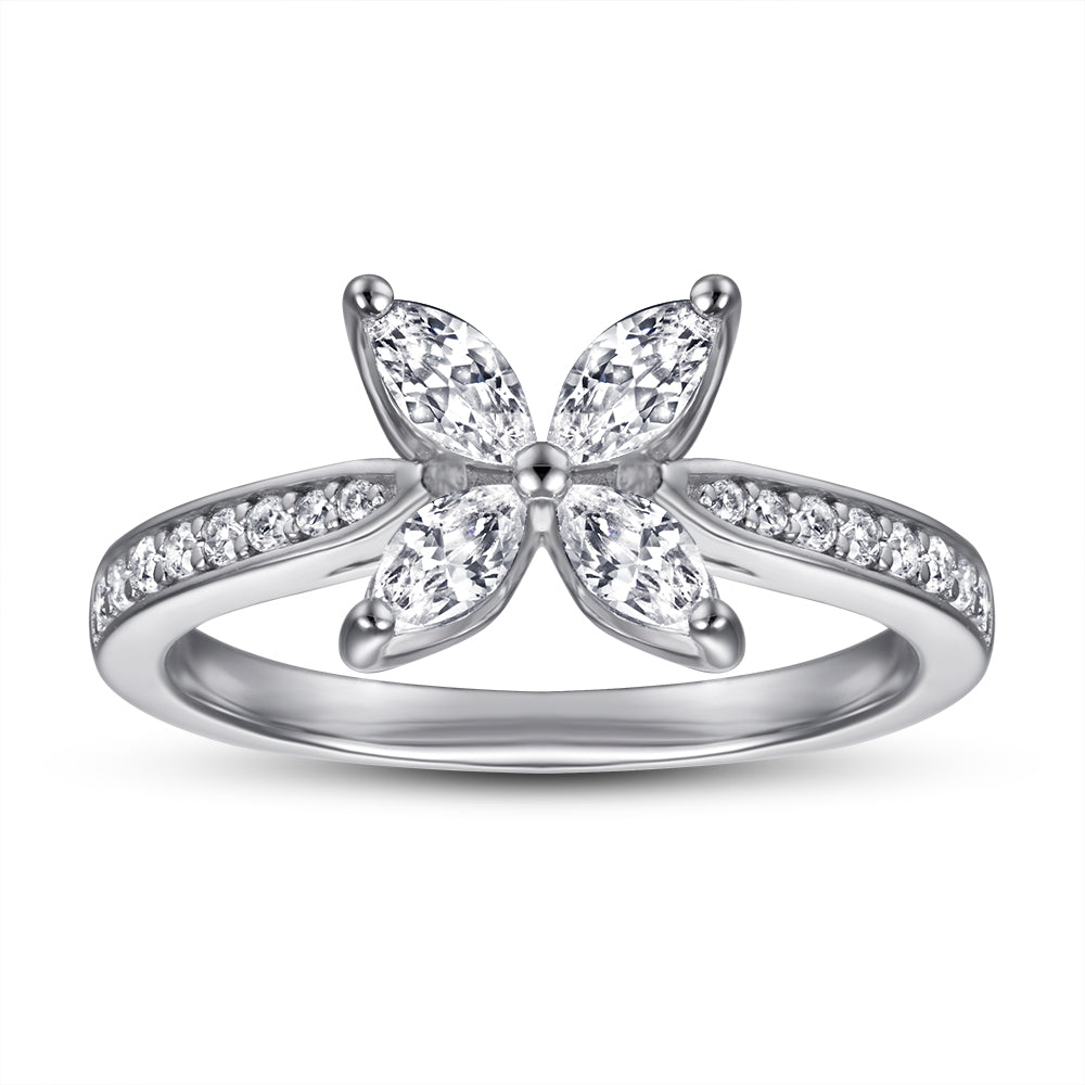 Floral Silver Ring