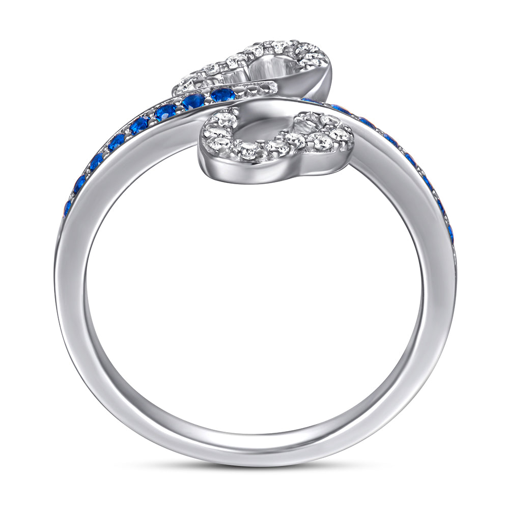 Xenium Blue Heart Flower Ring
