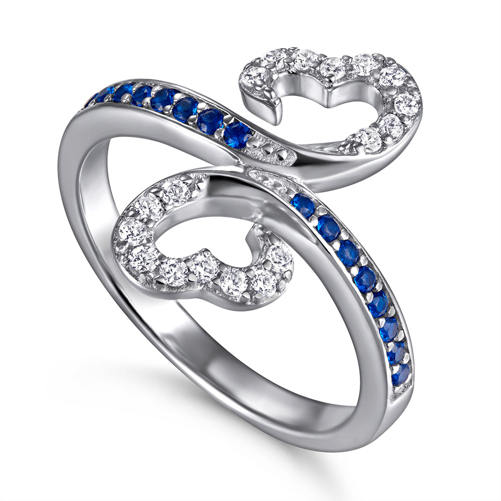 Xenium Blue Heart Flower Ring