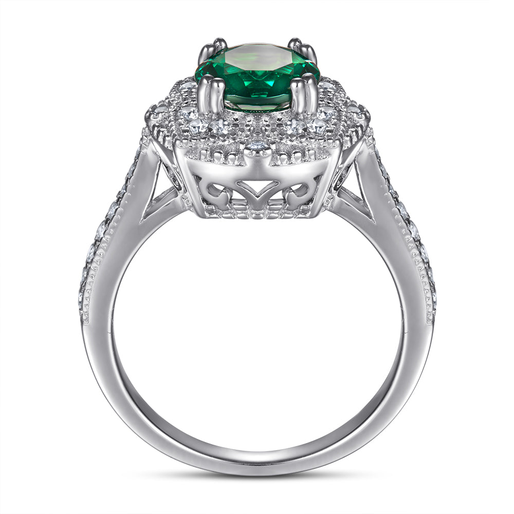Xenium Halo Emerald Ring