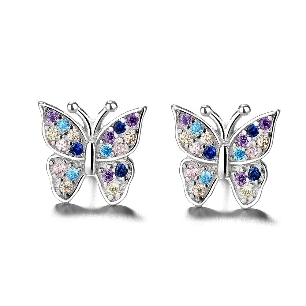 Sparkling Butterfly Stud Earrings