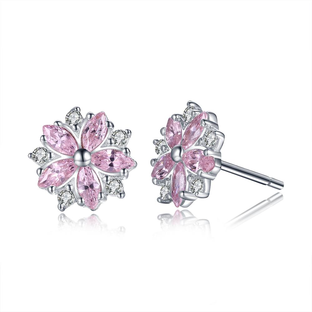 Boucles D'oreilles Fleur Etoile Rose