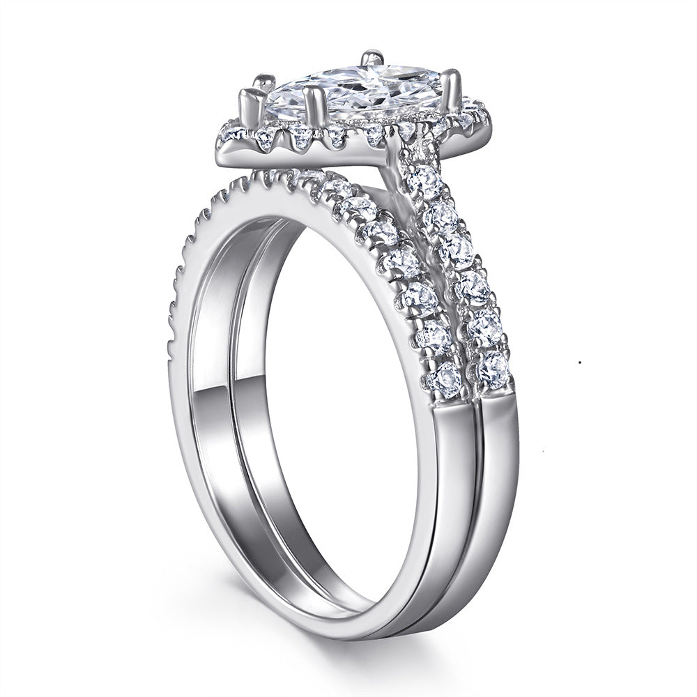 Xenium Teardrop Halo Ring Set