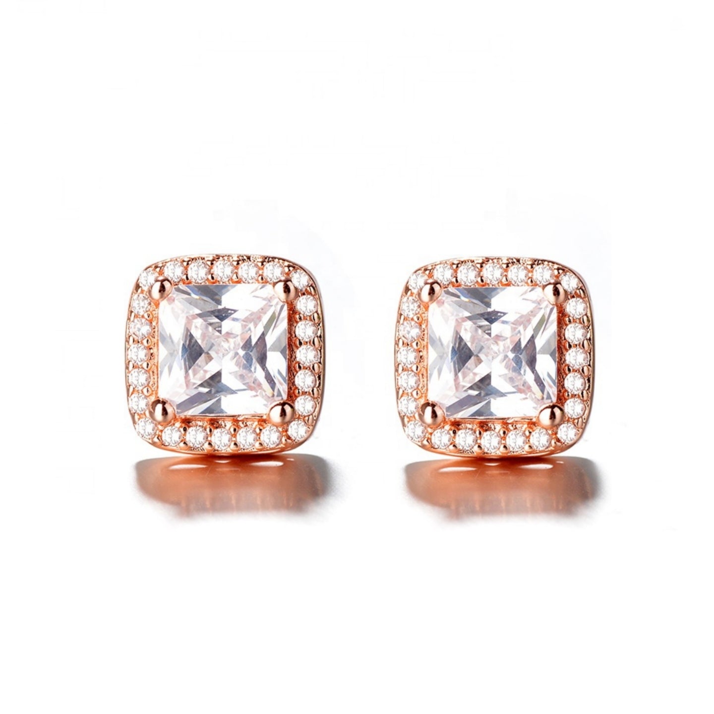 Xenium Halo Square Stud Earrings