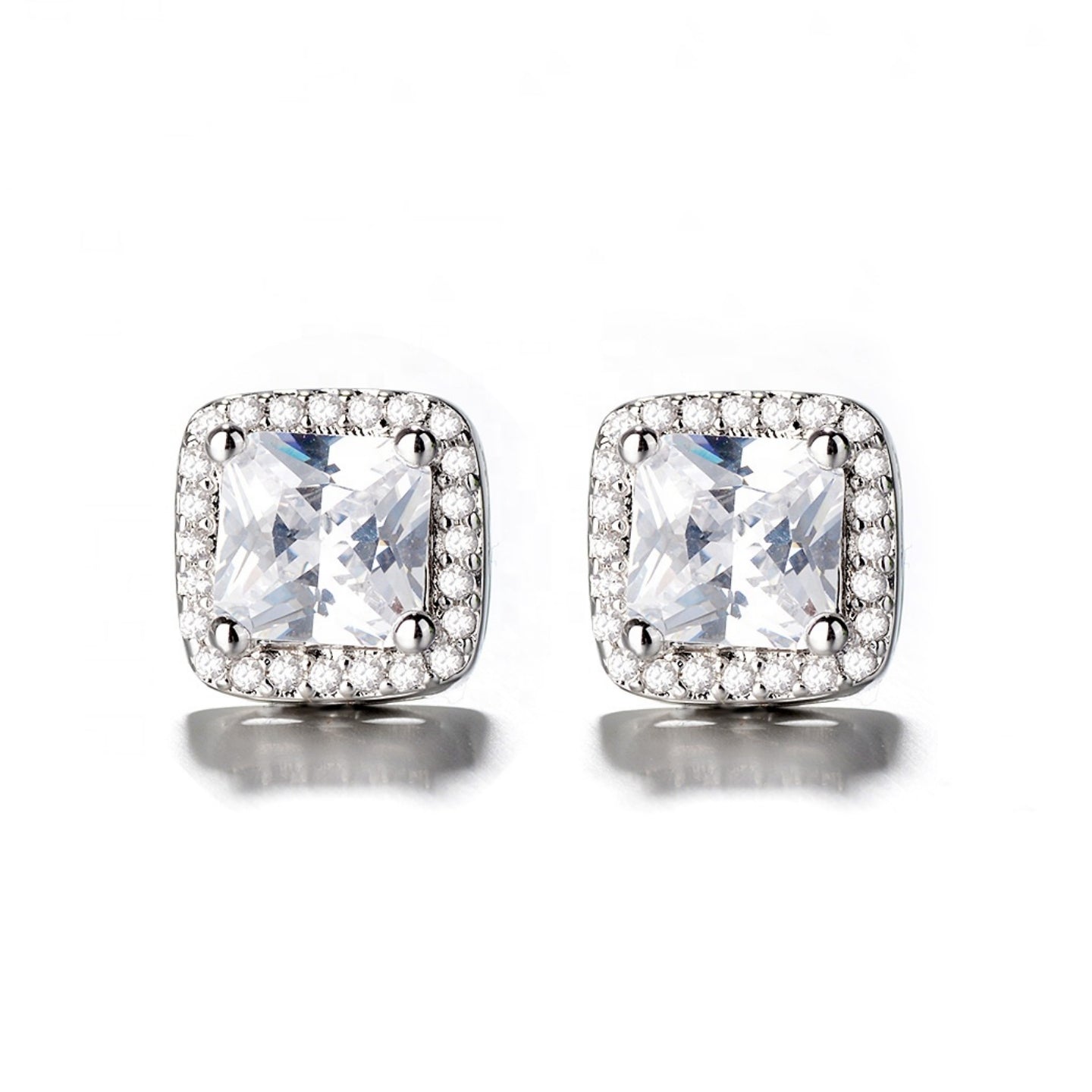 Xenium Halo Square Stud Earrings