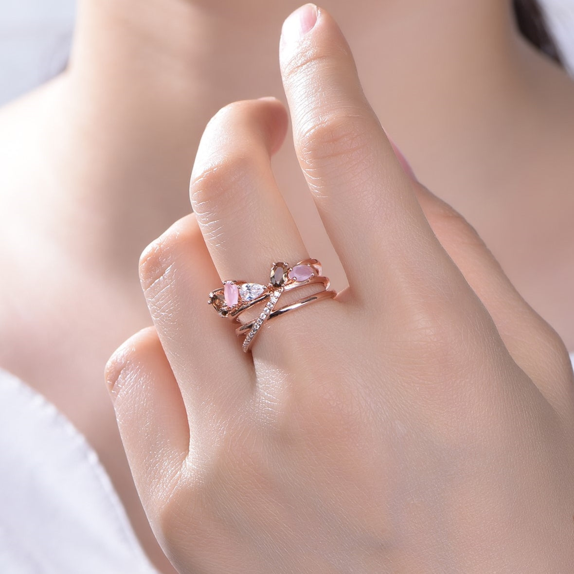 Xenium Crossover Rose Gold Ring