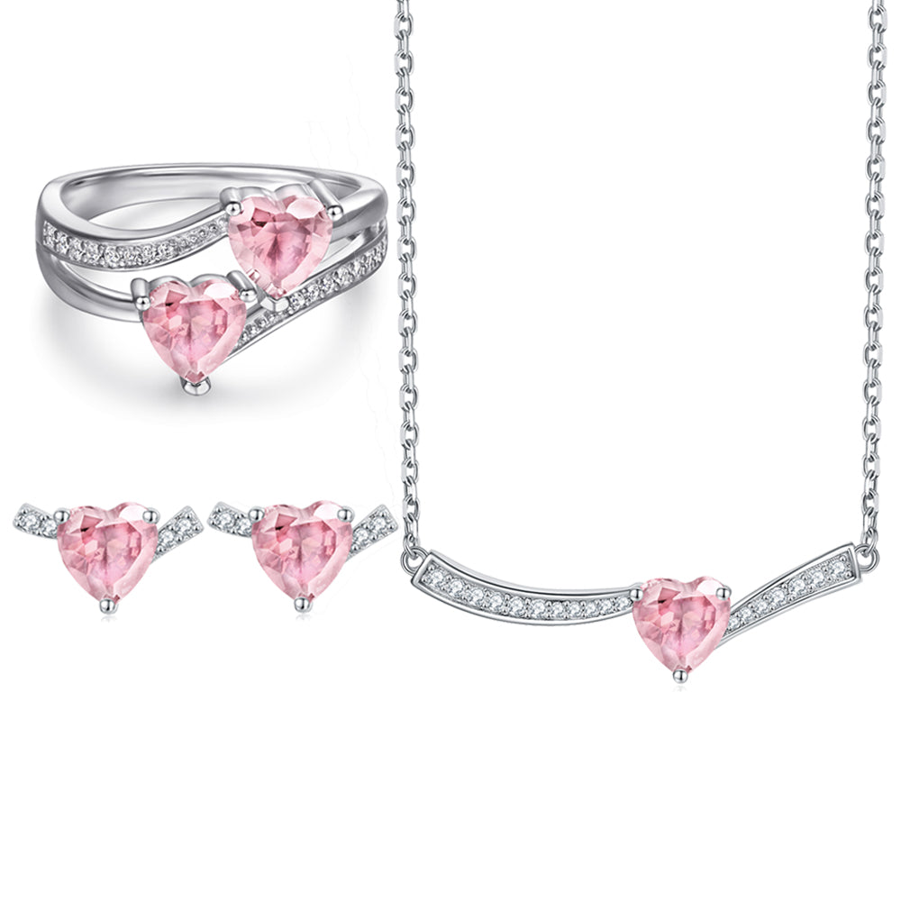 Ensemble de bijoux romantique rose Xenium