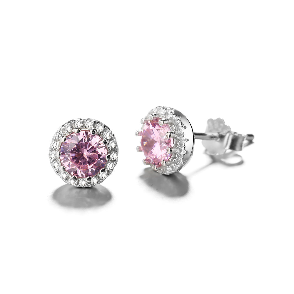 Round Sparkling Stud Earrings