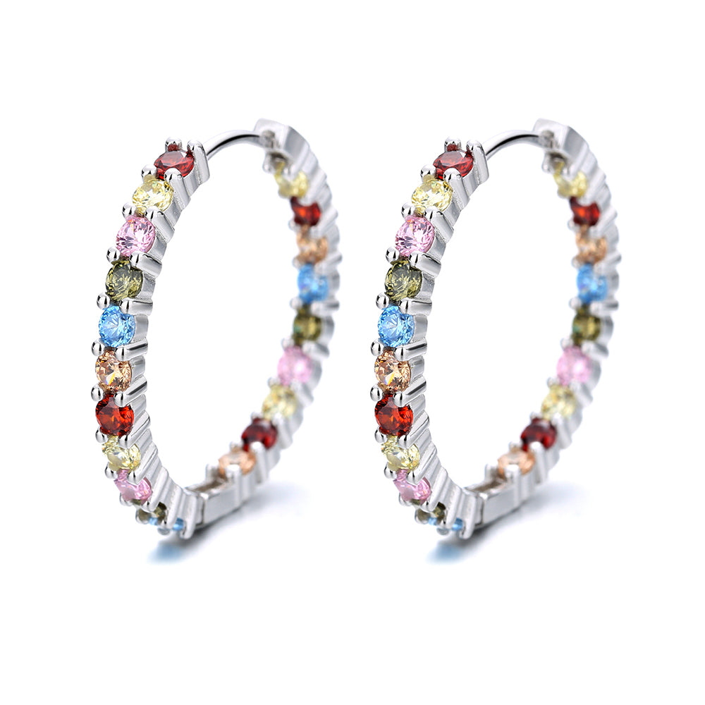 Vivid Classic Silver Hoop Earrings